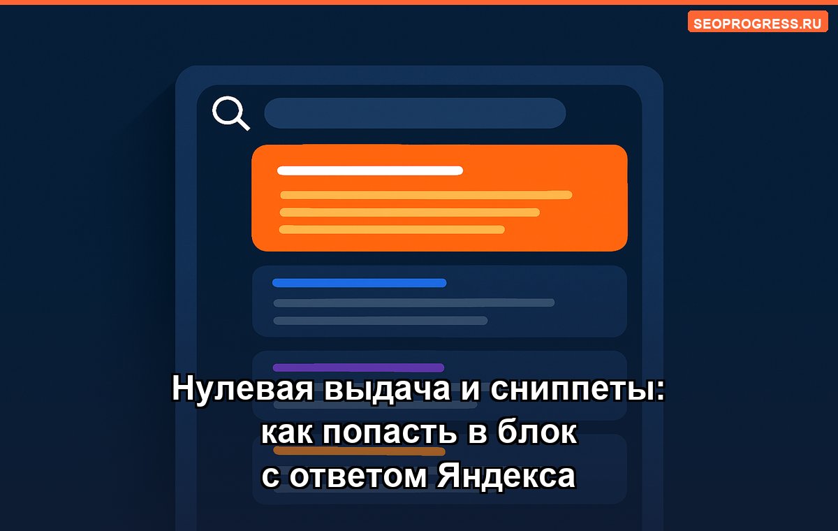 Нулевая выдача и сниппеты: как попасть в блок с ответом Яндекса